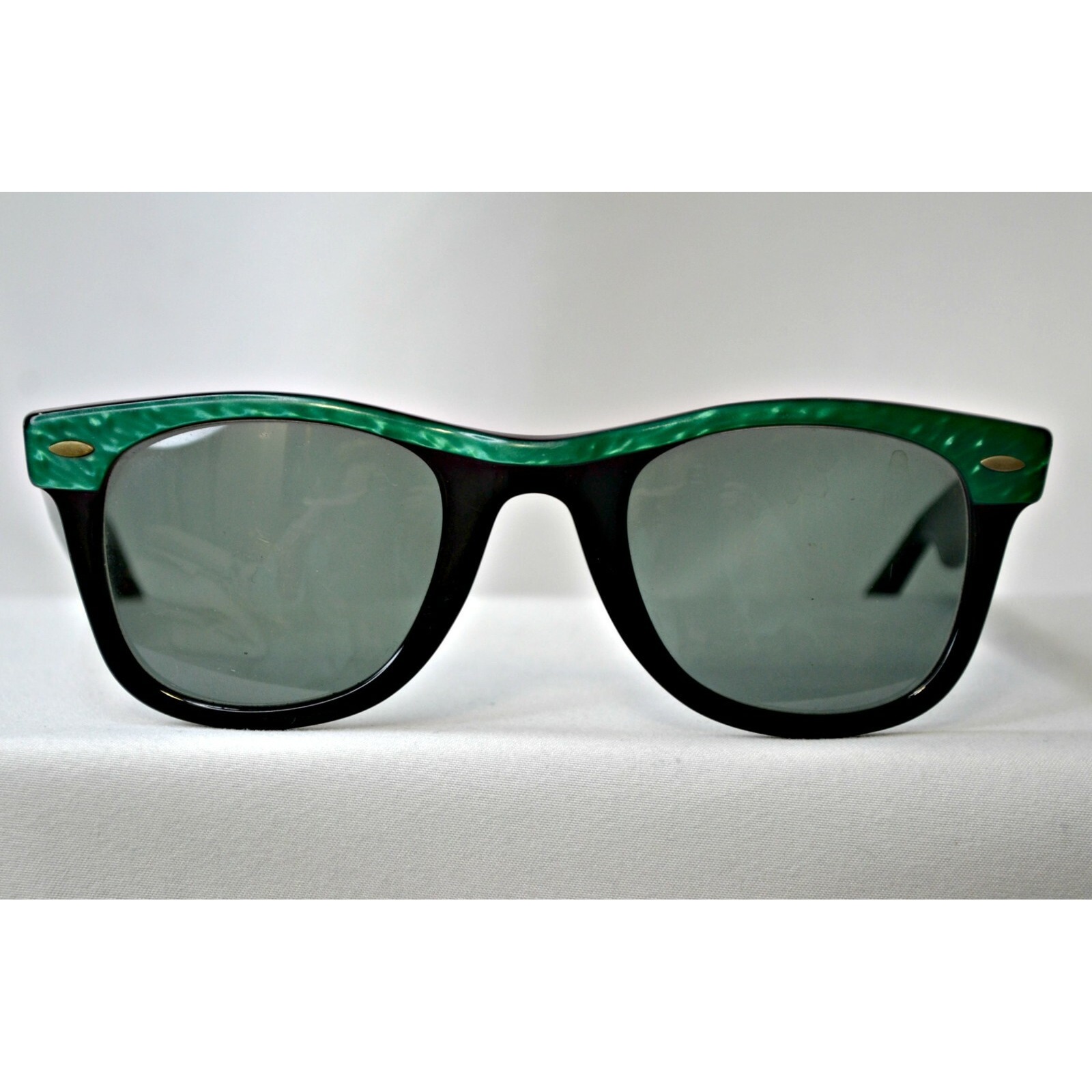 Vintage 60s Sro 145 Eyeglasses Frames Sun-Styl 3 Gn Usa Black & Green 50 24